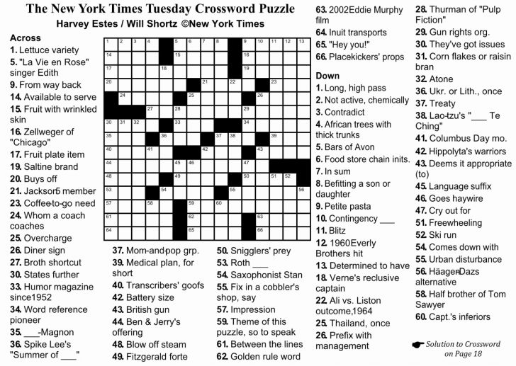 Printable Crossword Puzzles New York Times