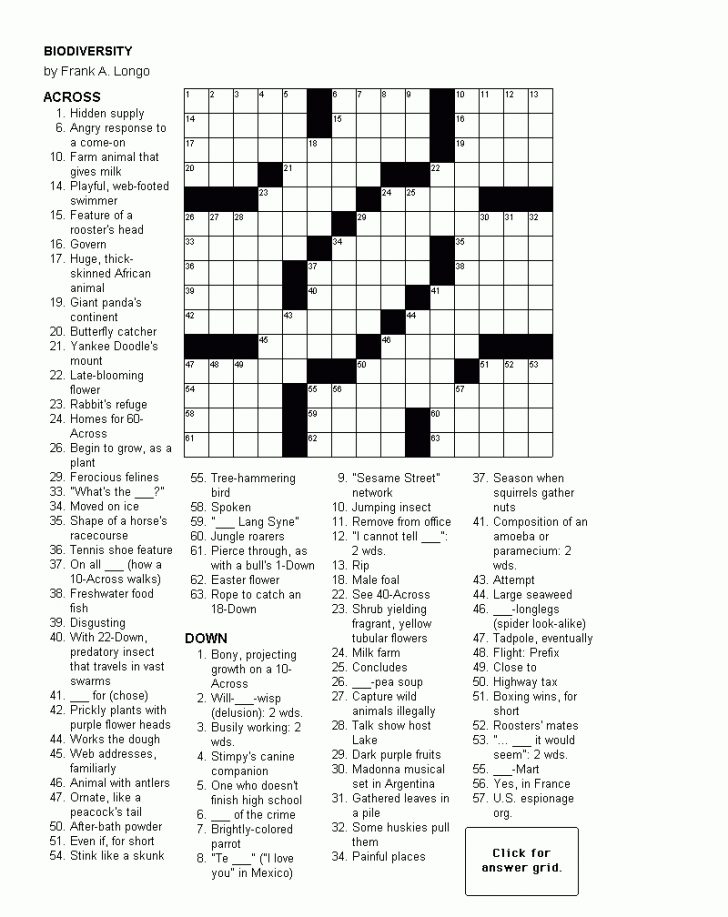 Printable Crossword Puzzles Job