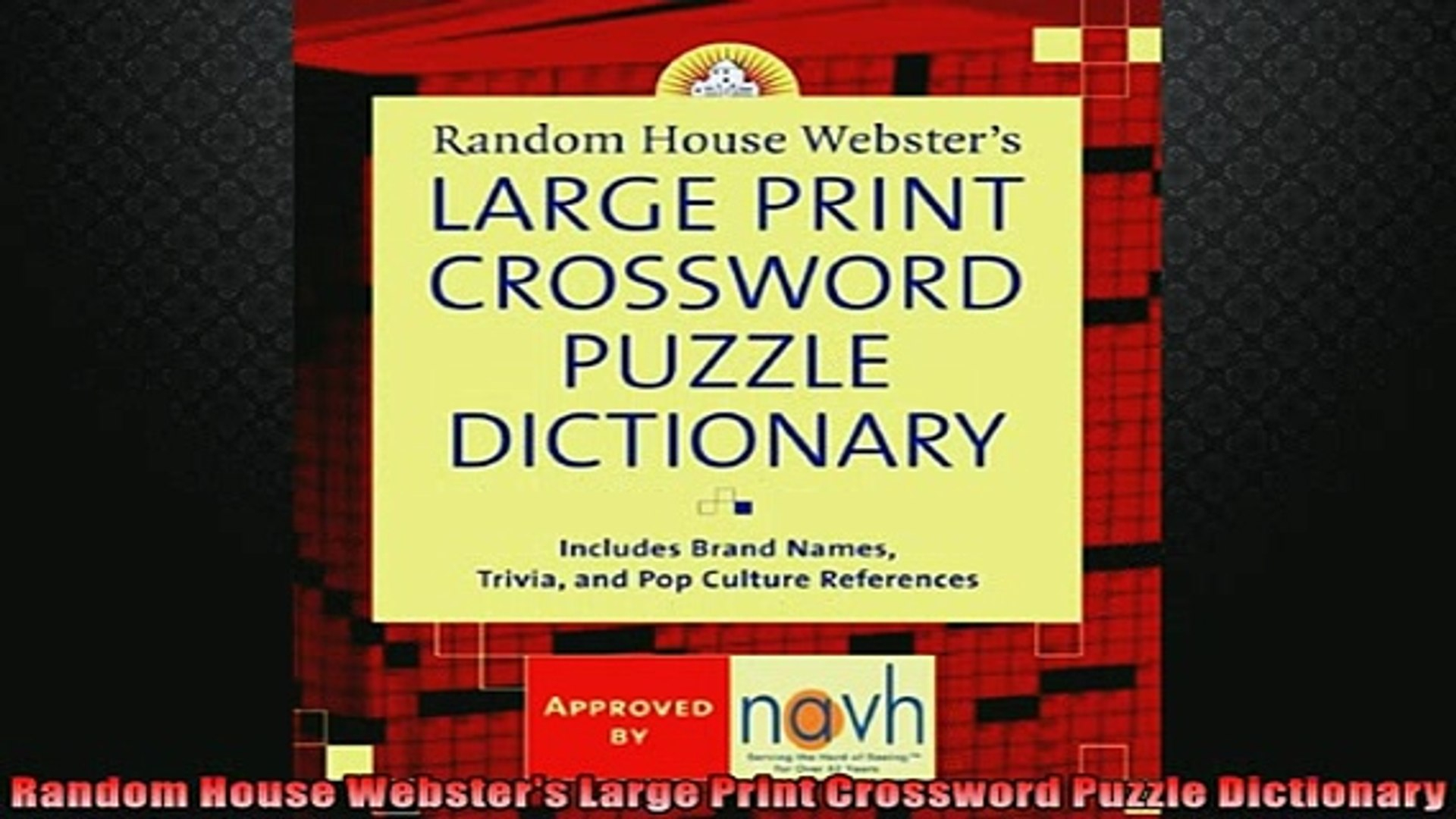 Free Download Random House Websters Large Print Crossword Puzzle - Large Print Crossword Puzzle Dictionary