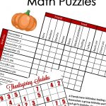 Free} Fun Thanksgiving Math Puzzles For Older Kids   Printable Thanksgiving Puzzle