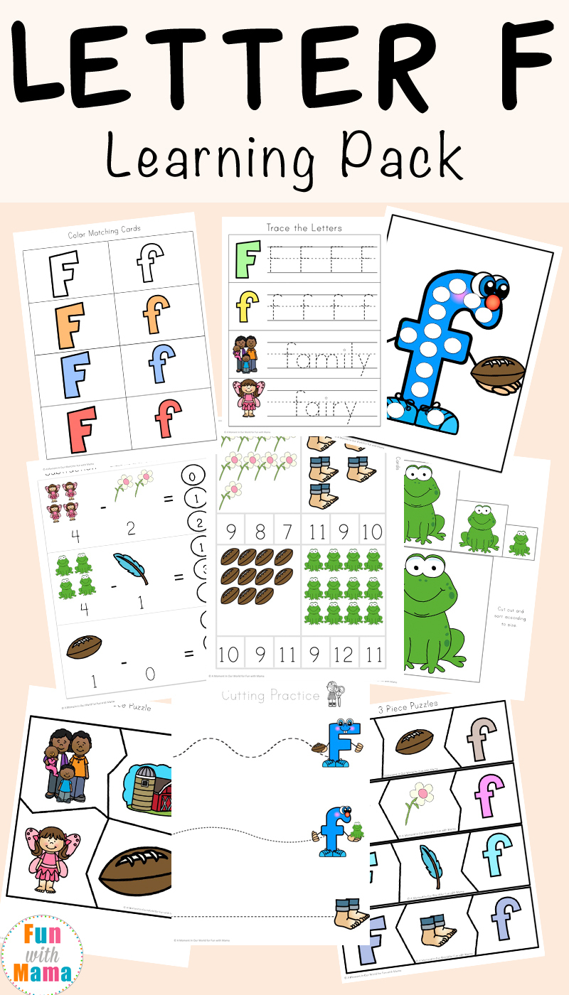 Free Letter F Worksheets - Fun With Mama - Printable Letter Puzzles