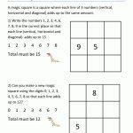 Free Math Puzzles Magic Square 2 | First Grade Math | Maths Puzzles   Printable Puzzles For Grade 1