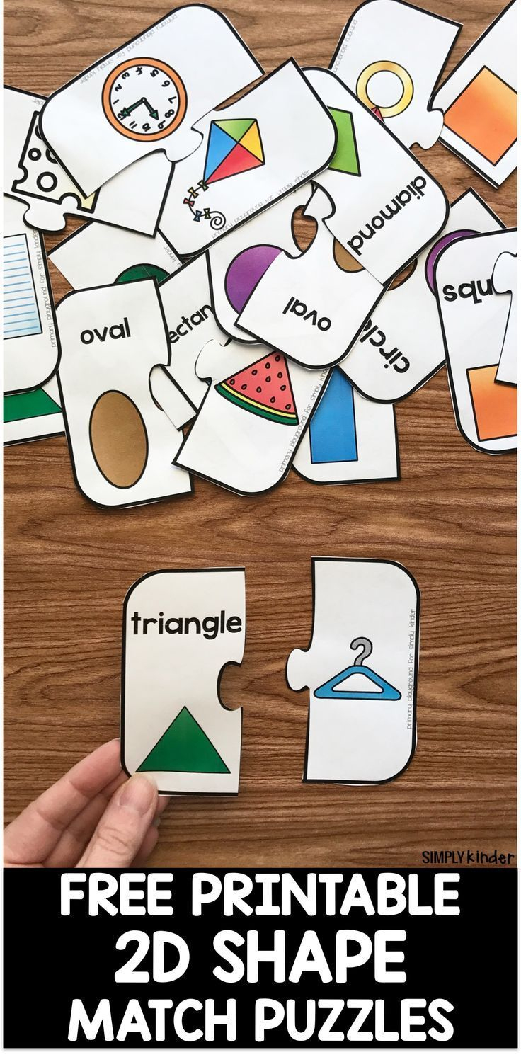 Free Printable 2D Shape Puzzles | Simply Kinder Blog Posts | Shape - Printable Puzzle For Kindergarten