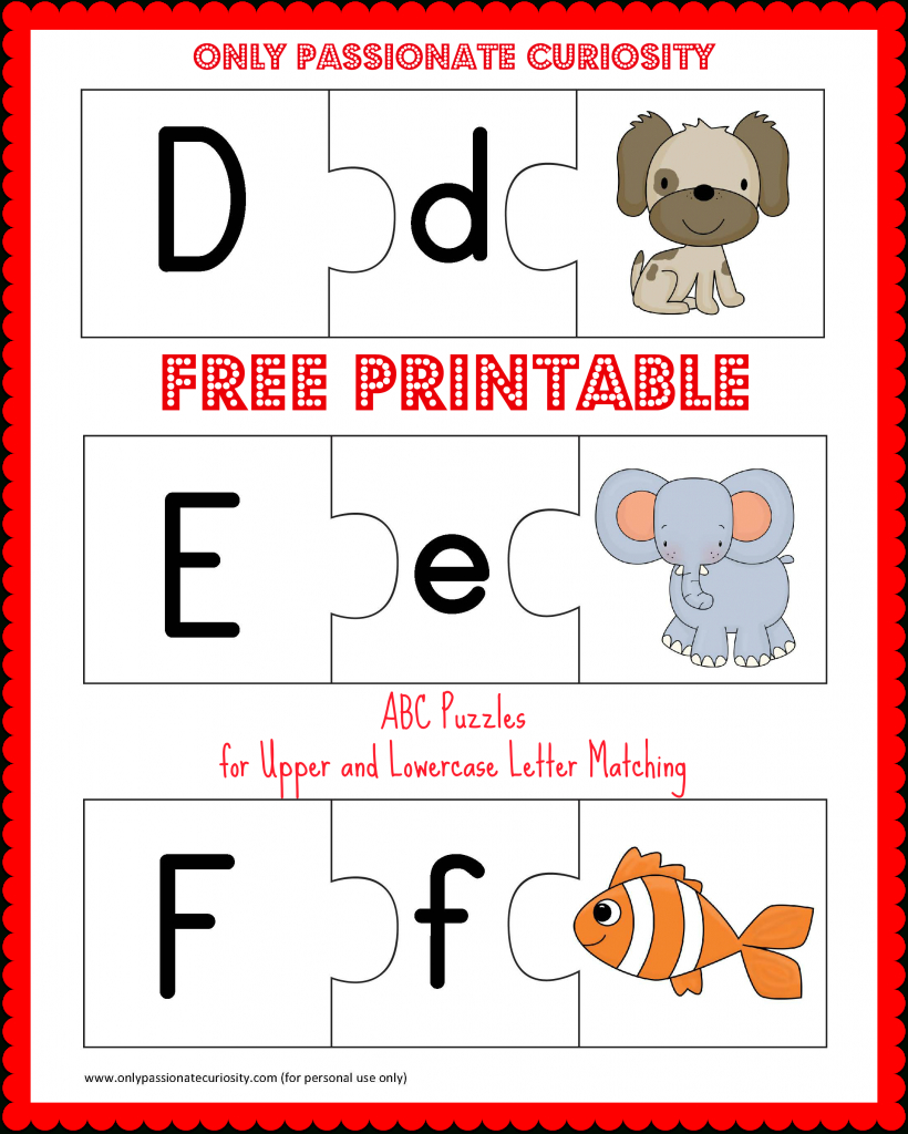 Free Printable Abc Puzzles | School Is Fun | Upper, Lowercase - Printable Letter Puzzles
