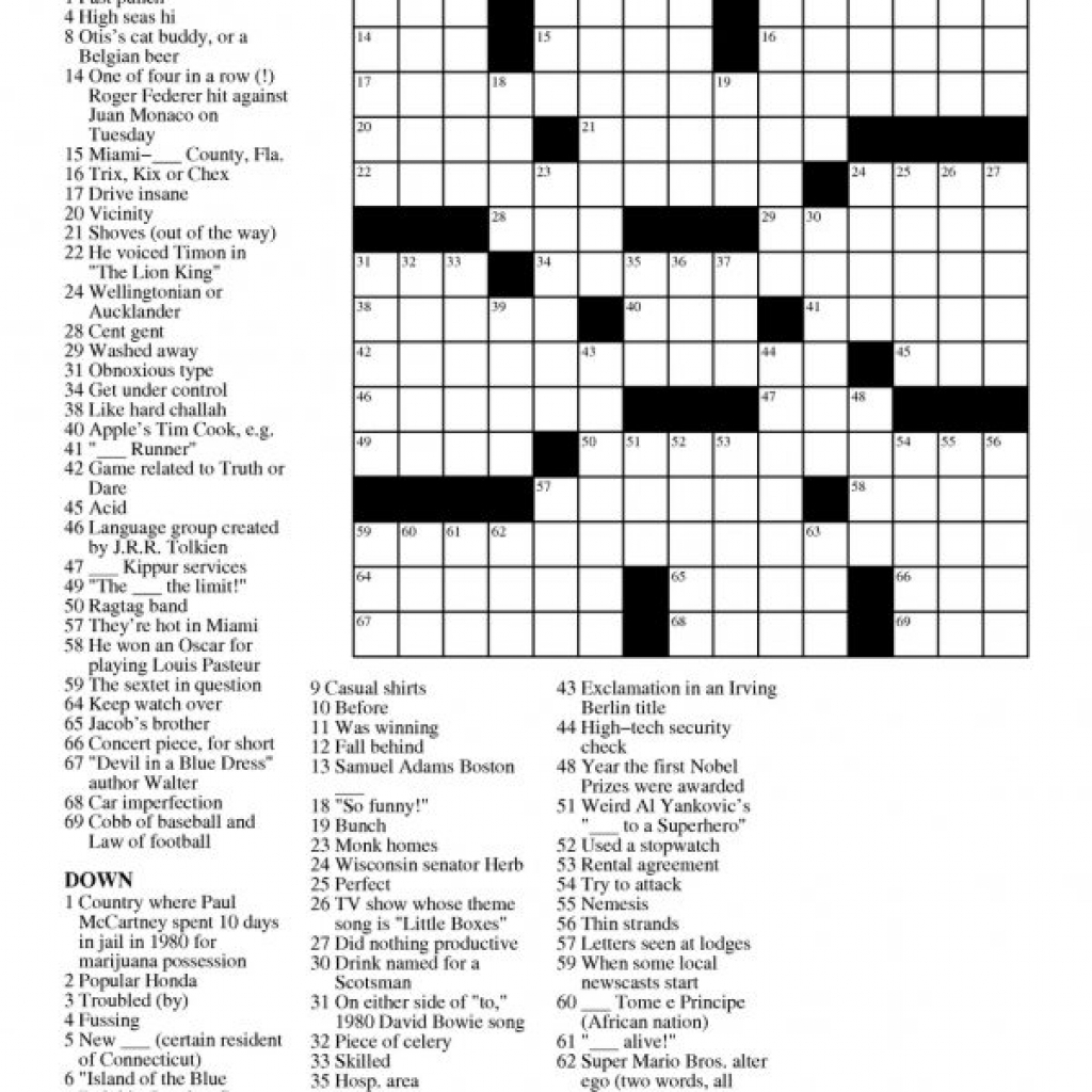 Free Printable Cards: Free Printable Crossword Puzzles | Free - Free - Printable Crossword Puzzles August 2017