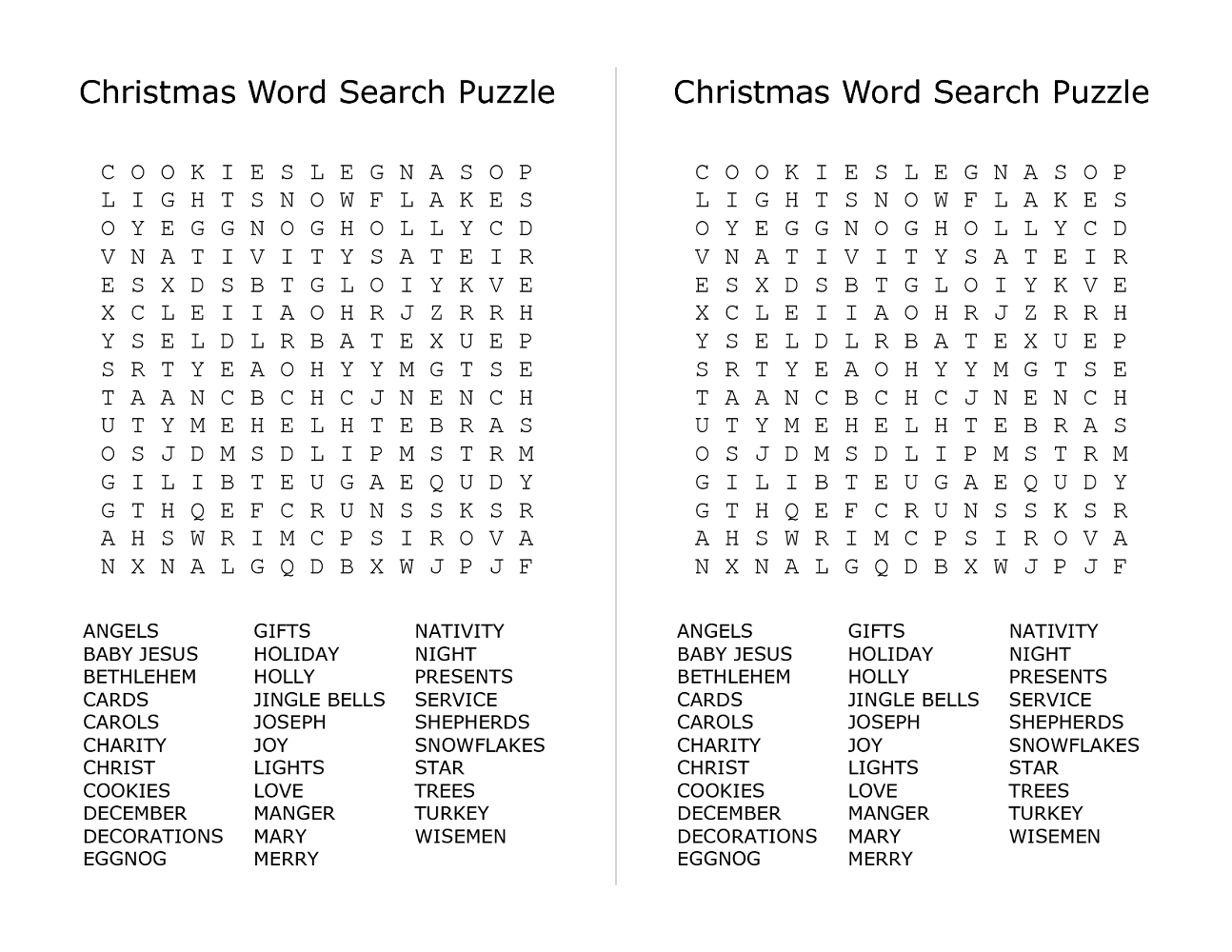 Free Printable Christmas Word Search Puzzles – Festival Collections - Printable Holiday Puzzles
