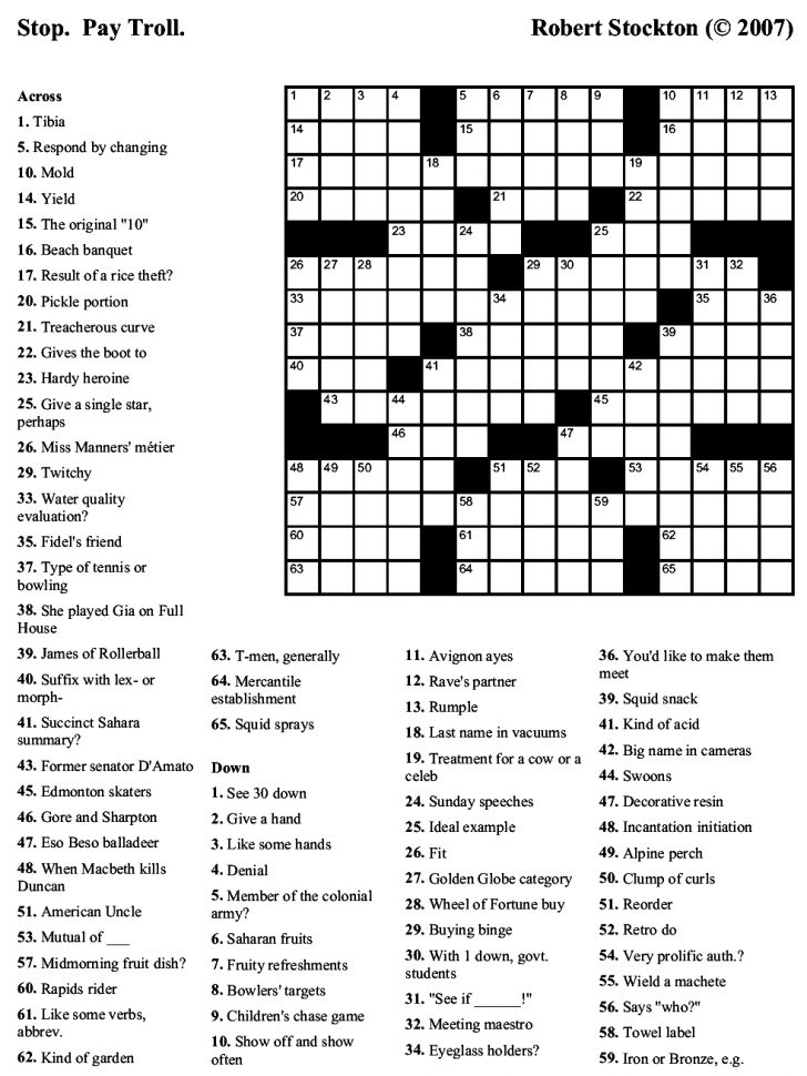Printable Crossword Puzzles With Pictures