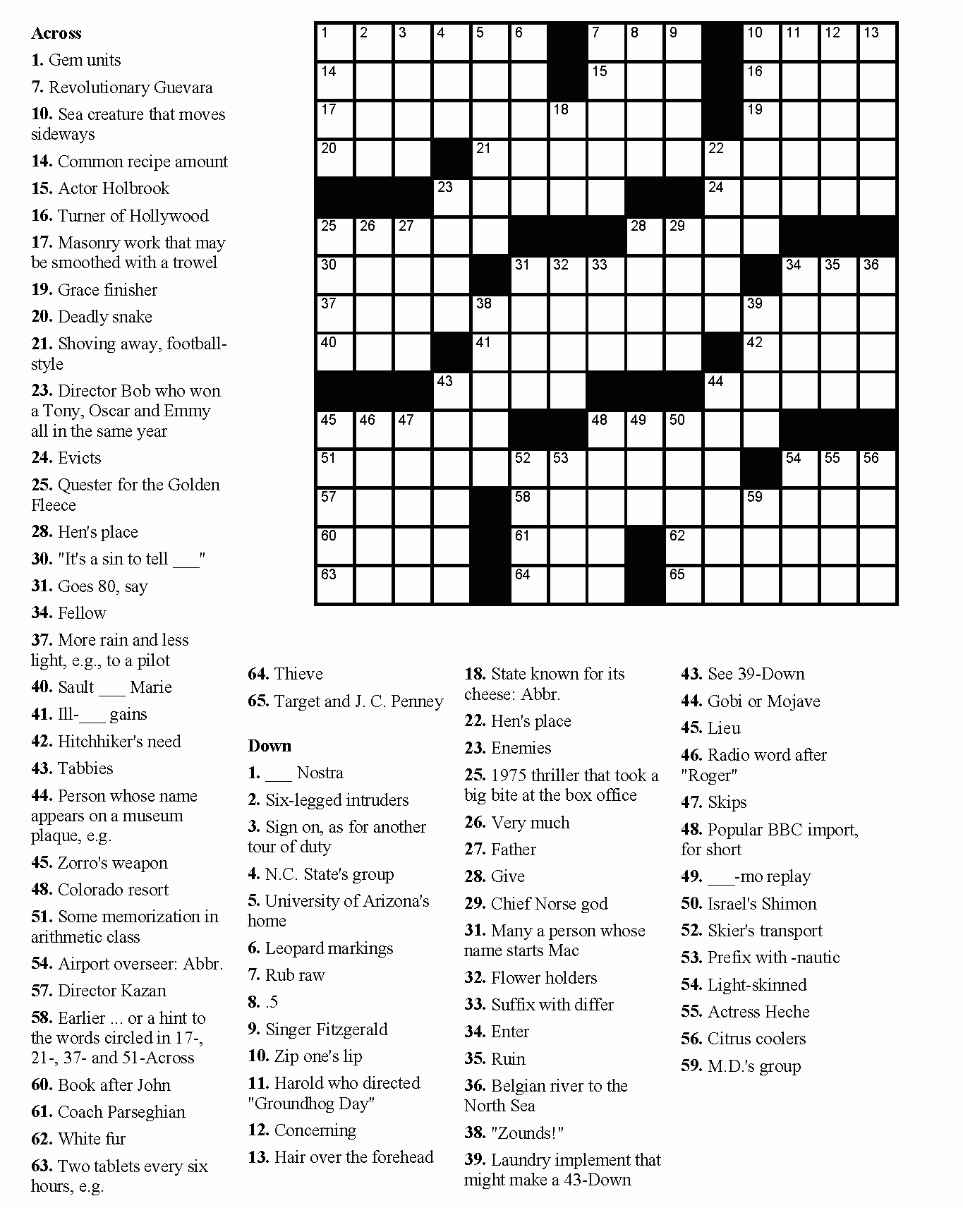 Free Printable Crossword Puzzles Easy For Adults | My Board | Free - Easy Printable Crossword Puzzles For Adults