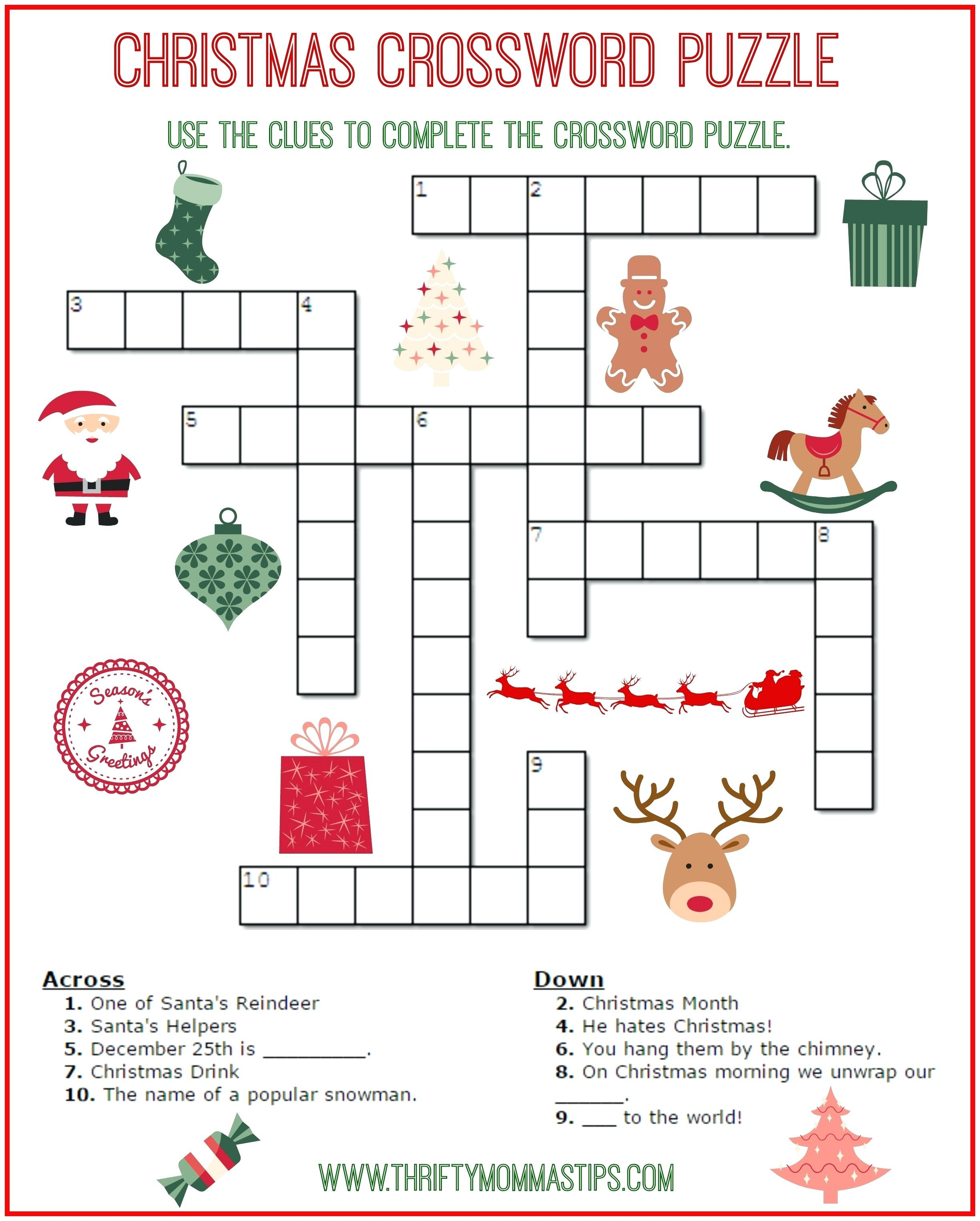 Free Printable Crossword Puzzles For Kids State Capitals Crossword - Printable Crossword Puzzles For Grade 1