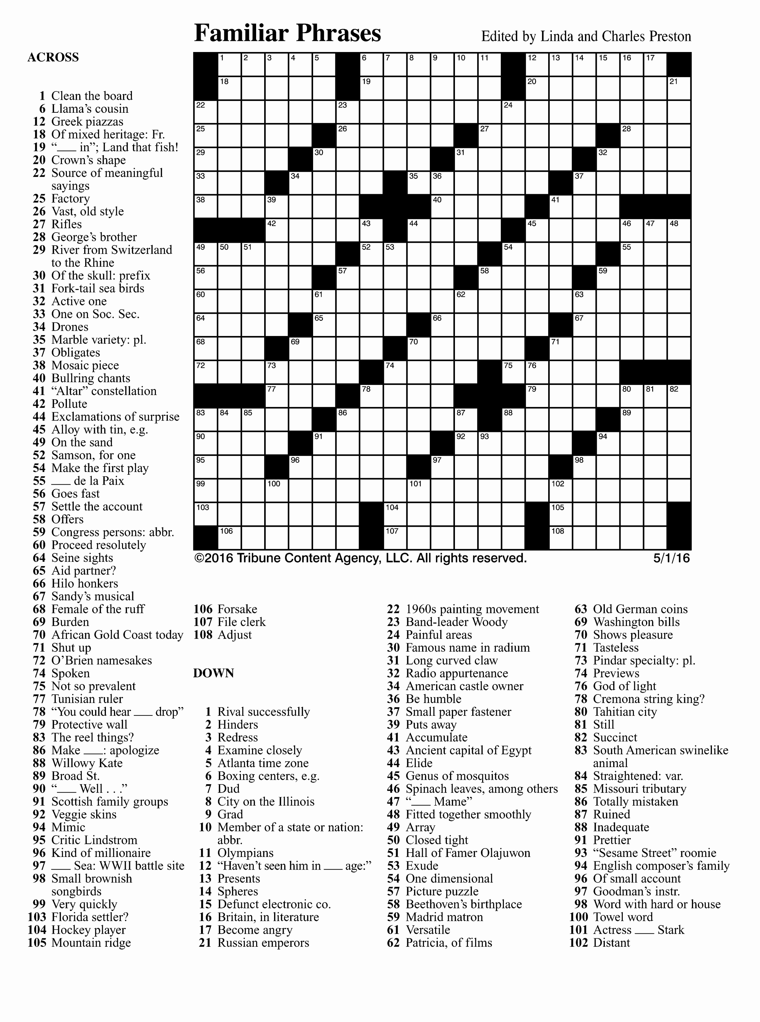 Printable Crossword Sudoku Puzzles Printable Crossword Puzzles