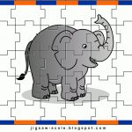 Free Printable Elephant Jigsaw Puzzle Game For Kids (Style 1   Printable Elephant Puzzle