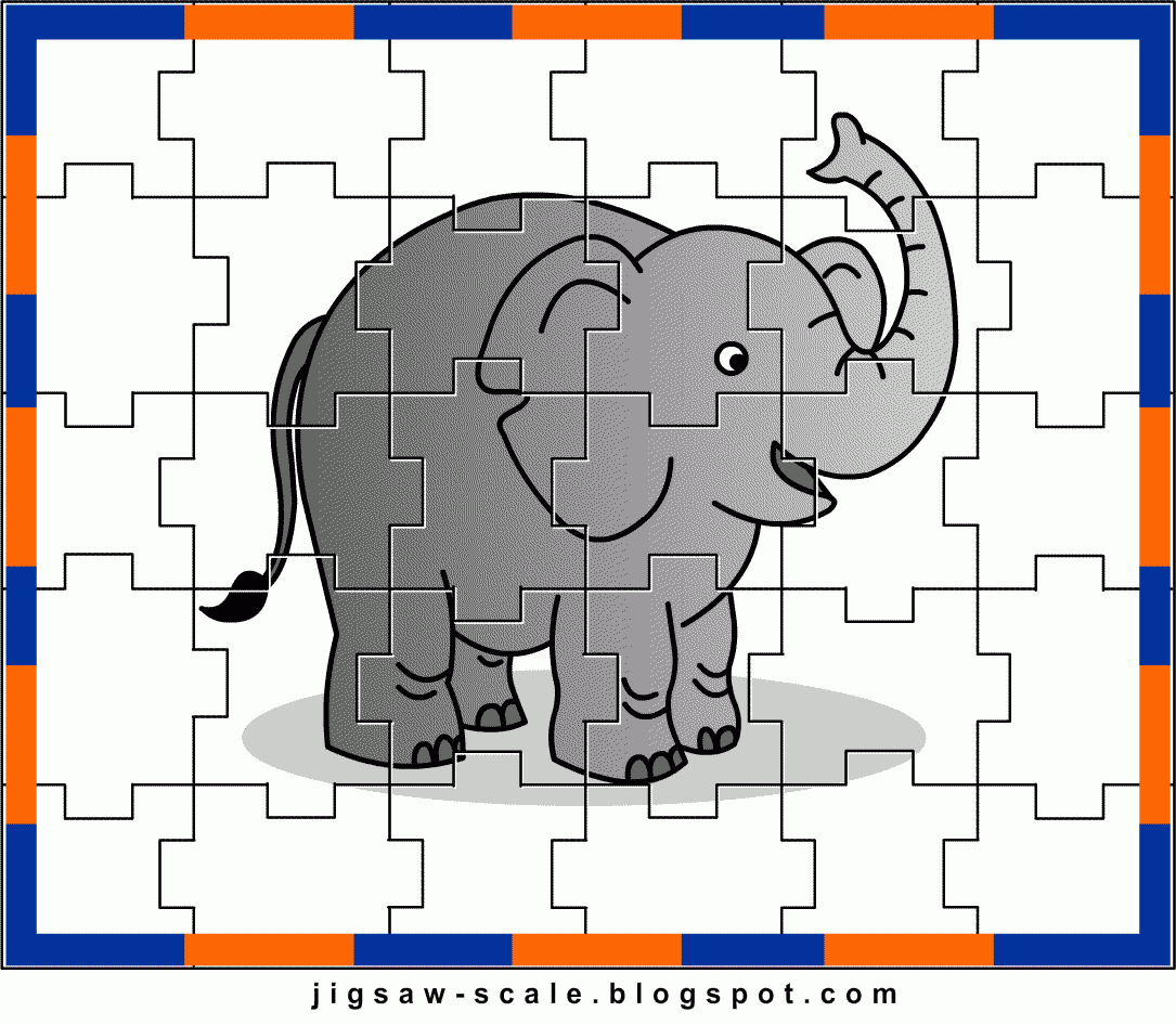 Free Printable Elephant Jigsaw Puzzle Game For Kids (Style 1 - Printable Elephant Puzzle