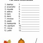 Free Printable   Fall Word Unscramble | Games For Senior Adults   Printable Jumble Puzzles For Adults