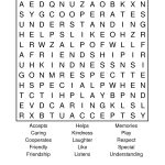 Free Printable Friendship Word Search | Scope Of Work Template   Printable Crossword Puzzles On Anger Management