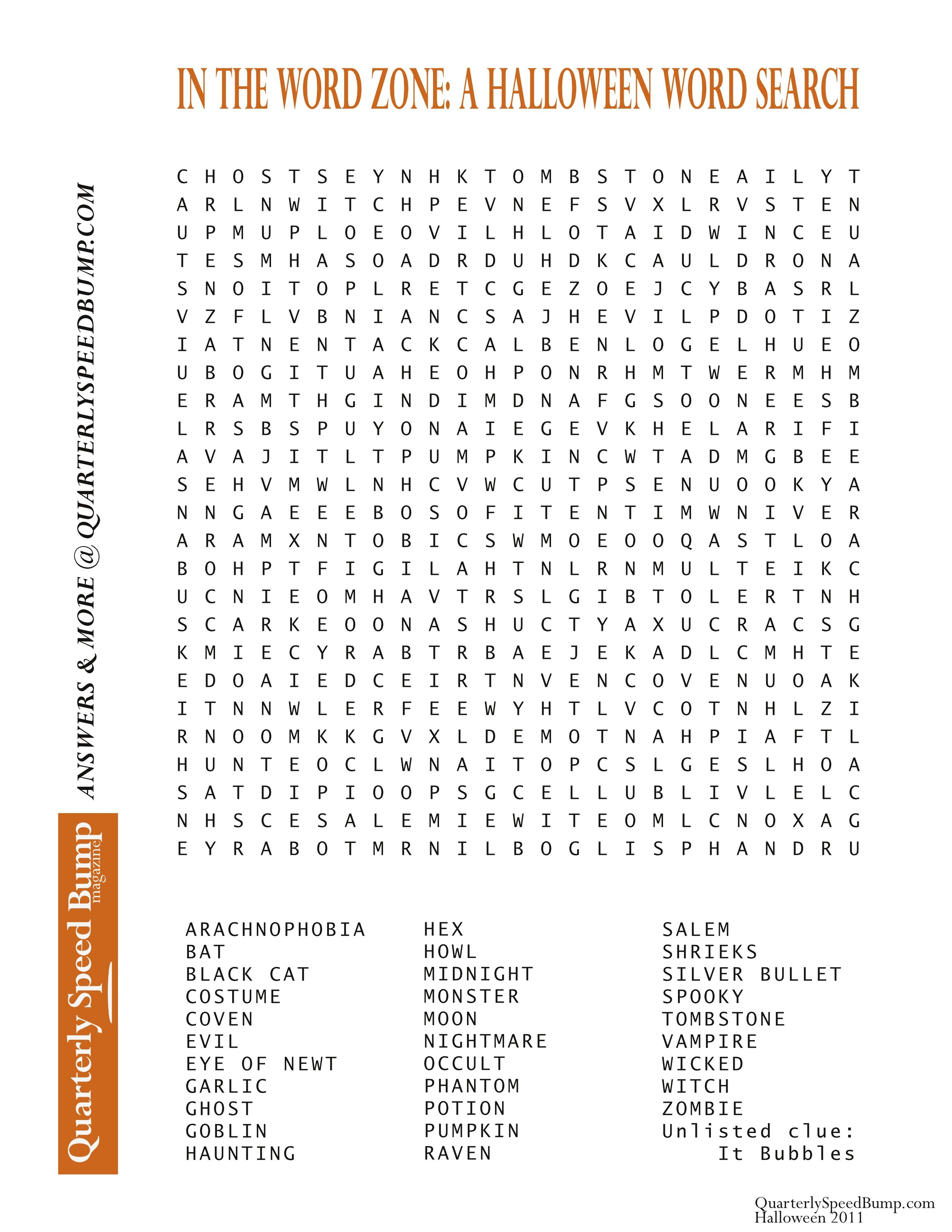 Free Printable Halloween Word Search Puzzles | Halloween Puzzle For - Printable Halloween Puzzle Pages