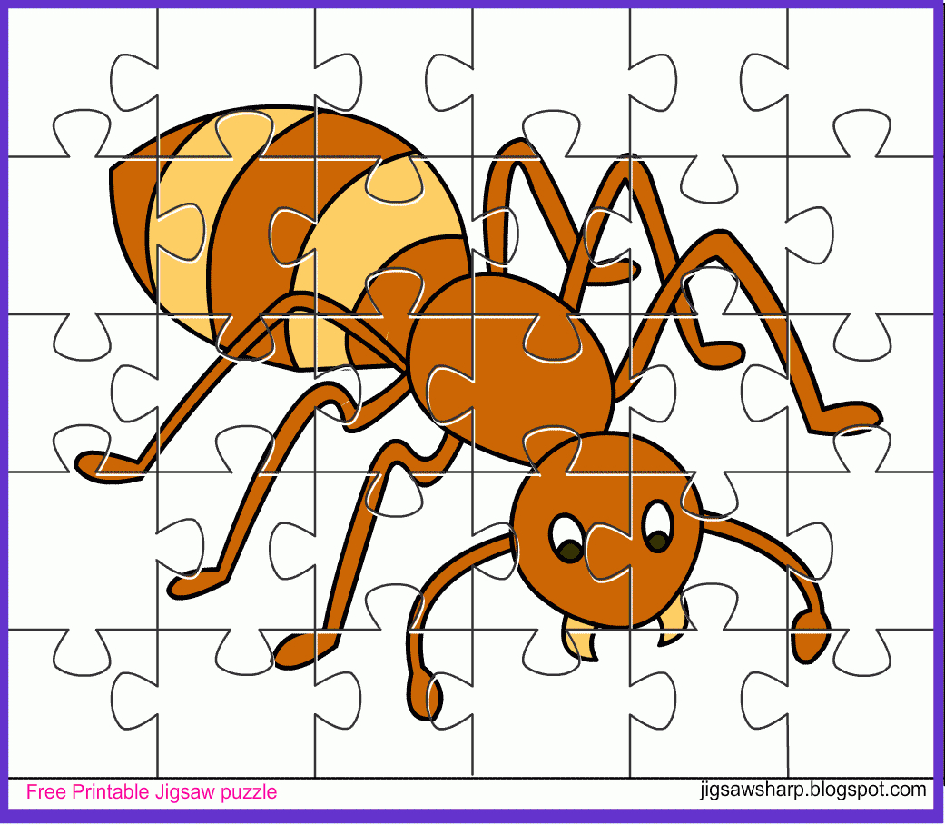 Free Printable Jigsaw Puzzle Game: Ant Jigsaw Puzzle - Printable Jigsaw Puzzles Animals