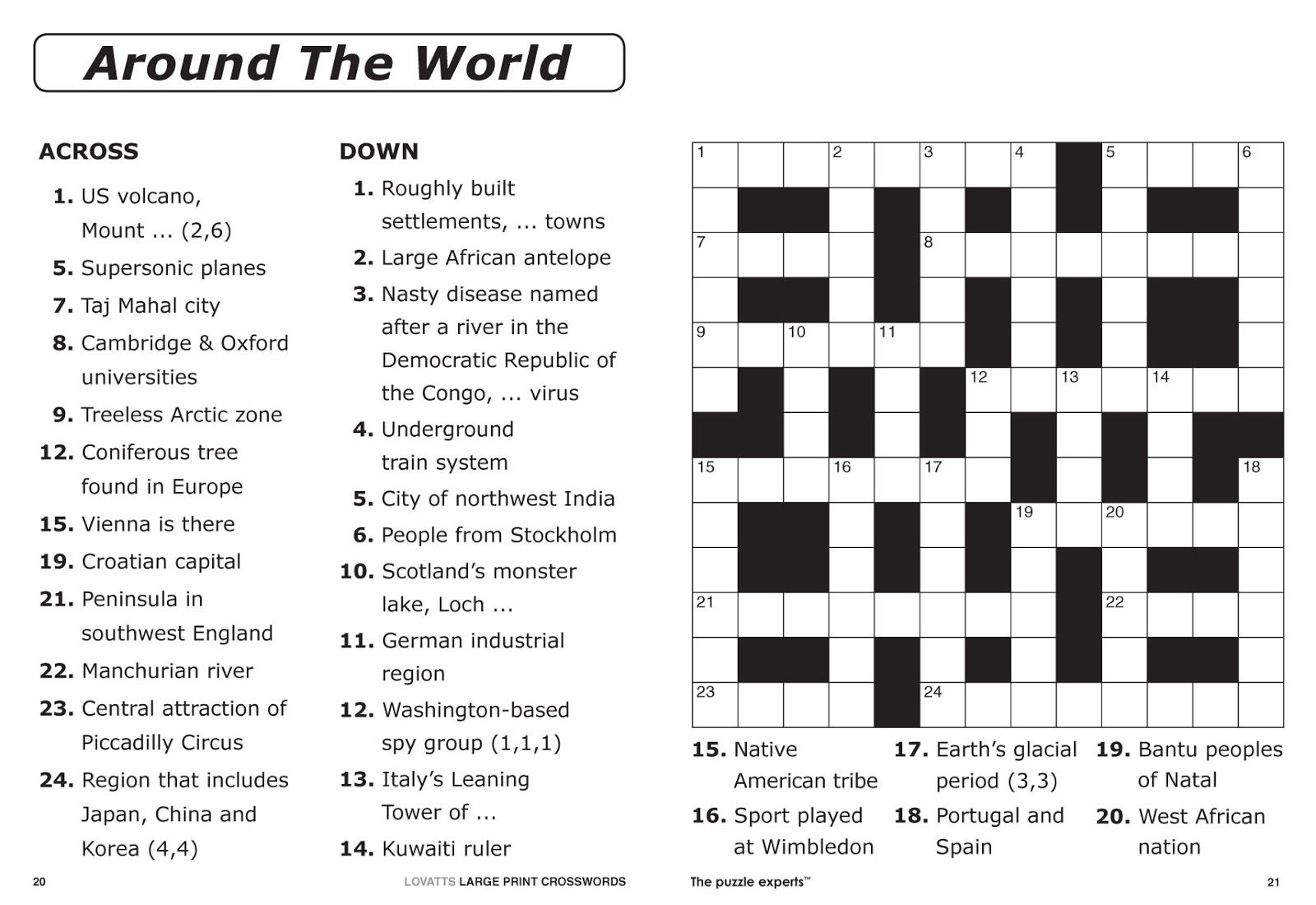 Free Printable Large Print Crossword Puzzles | M3U8 - Printable Crossword Free