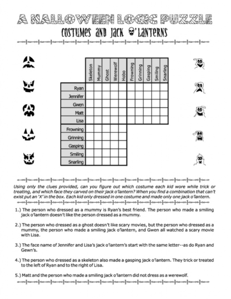 Printable Logic Grid Puzzle Worksheets Bing Math Logic Printable 