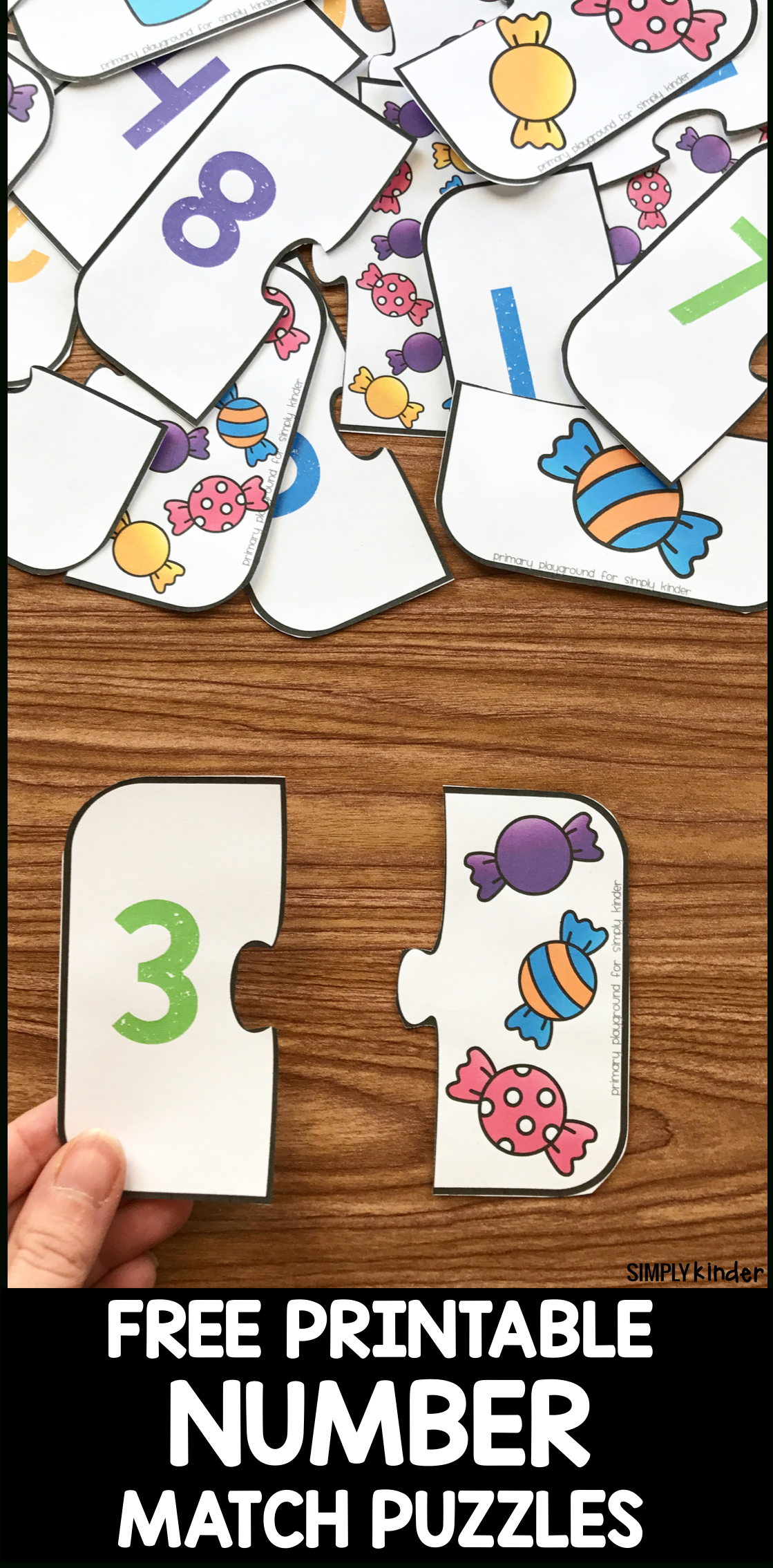 Free Printable Number Match Puzzles - Simply Kinder - Printable Puzzles For Kindergarten