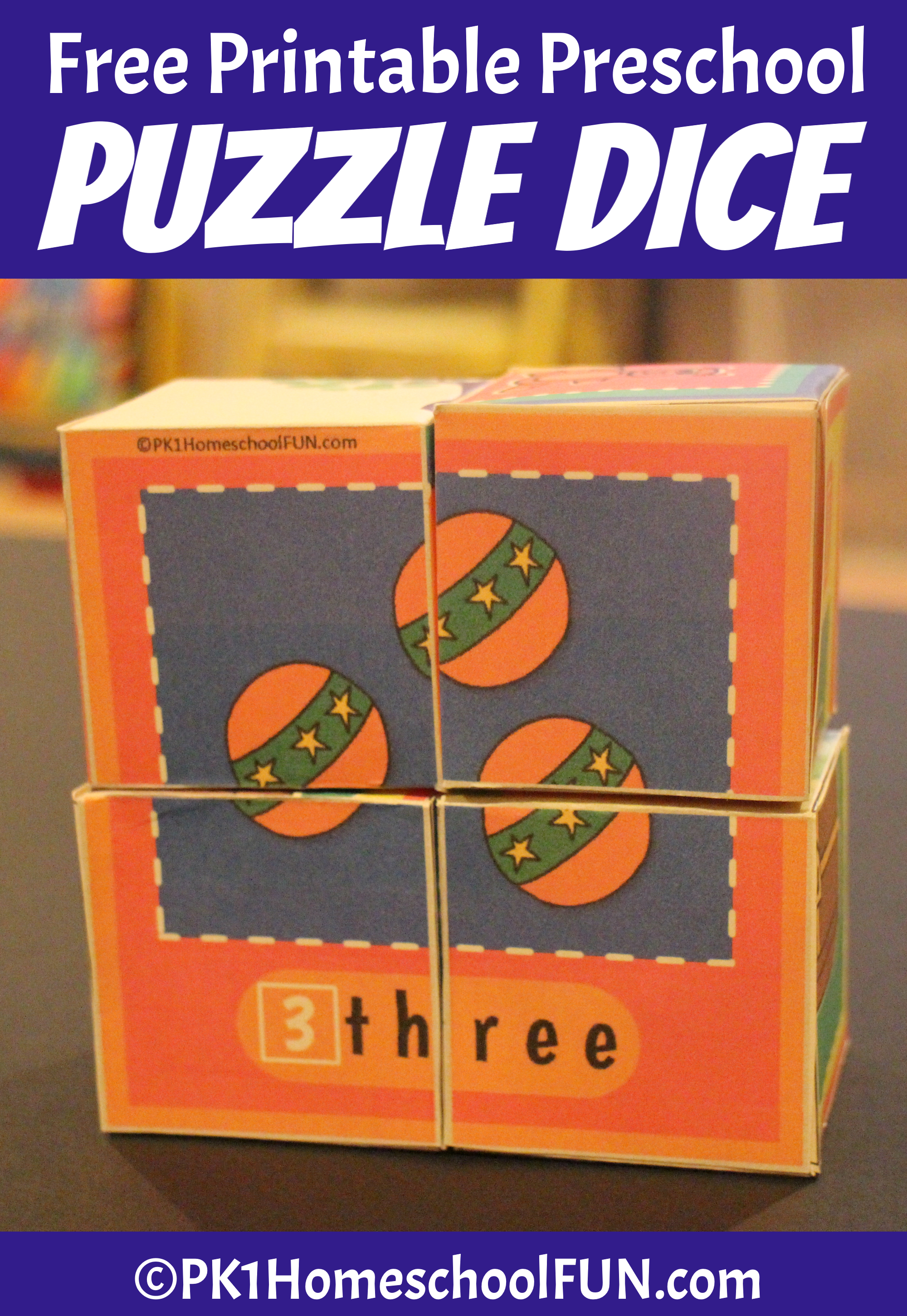 Free Printable Puzzle Dice For Preschoolers - Pk1Homeschoolfun - Printable Puzzles Preschool