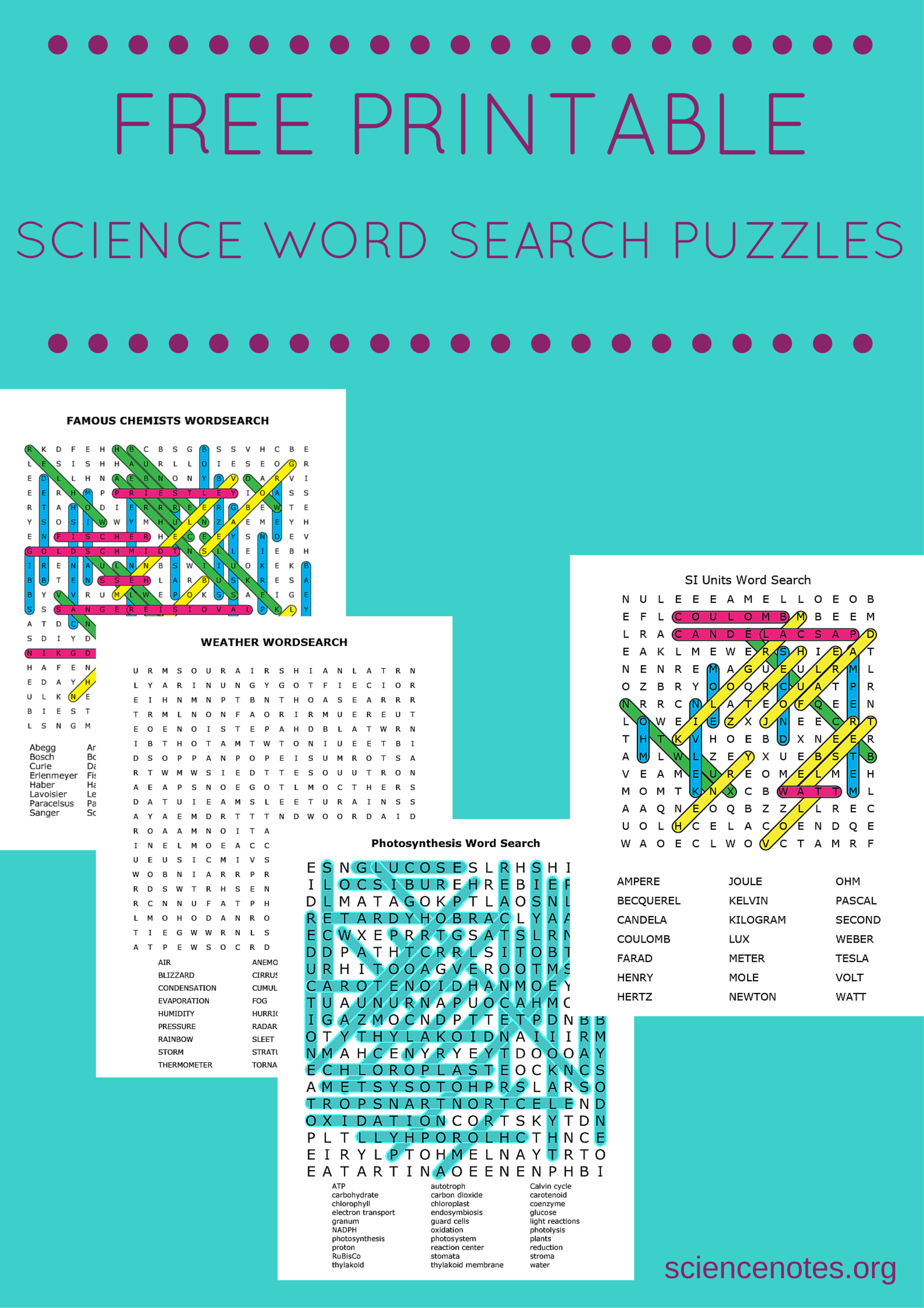 Free Printable Science Word Search Puzzles - Printable Science Puzzles