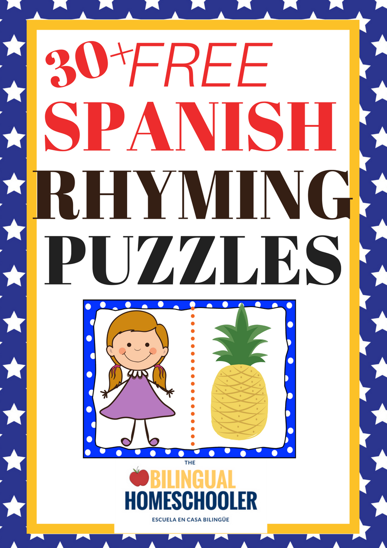 Free Printable Spanish Rhyming Words | Bilingual Mami - Printable Puzzles In Spanish