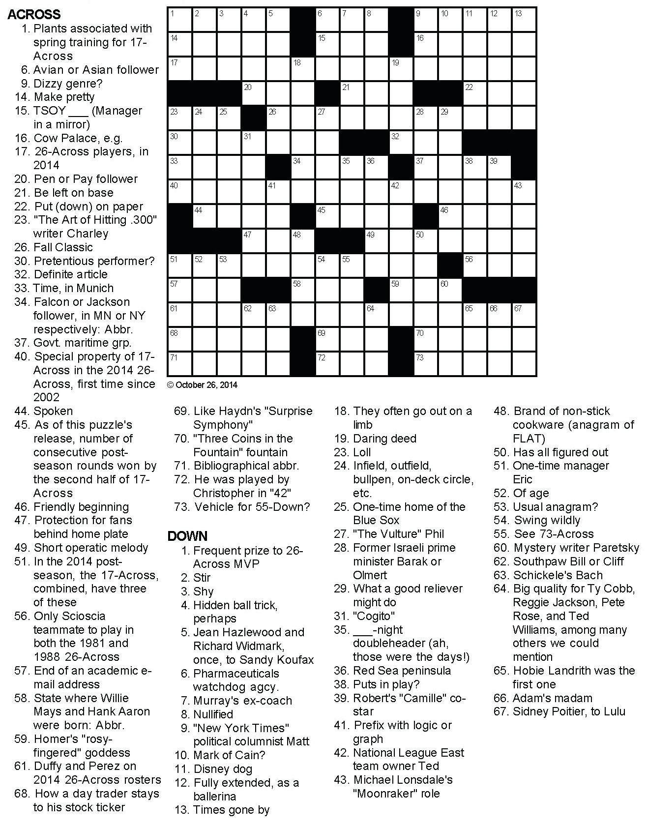 Free Printable Themed Crossword Puzzles – Myheartbeats.club - Printable Crossword Puzzle 2018