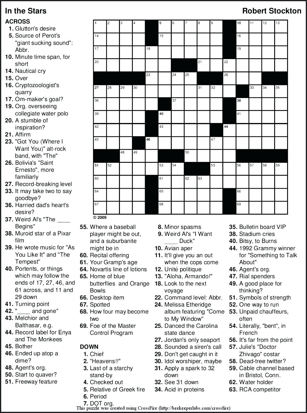 Free Printable Themed Crossword Puzzles – Myheartbeats.club - Printable Crossword Puzzles Nov 2018