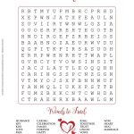 Free Printable   Valentine's Day Or Wedding Word Search Puzzle In   Printable Valentine Puzzles