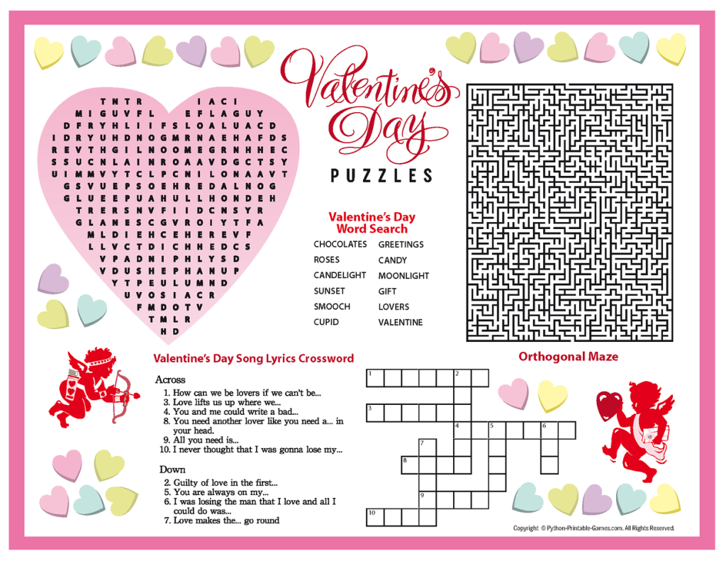 Free Printable Valentine&amp;#039;s Day Puzzles | School Stuff | Valentines - Free Printable Valentine Puzzle Games