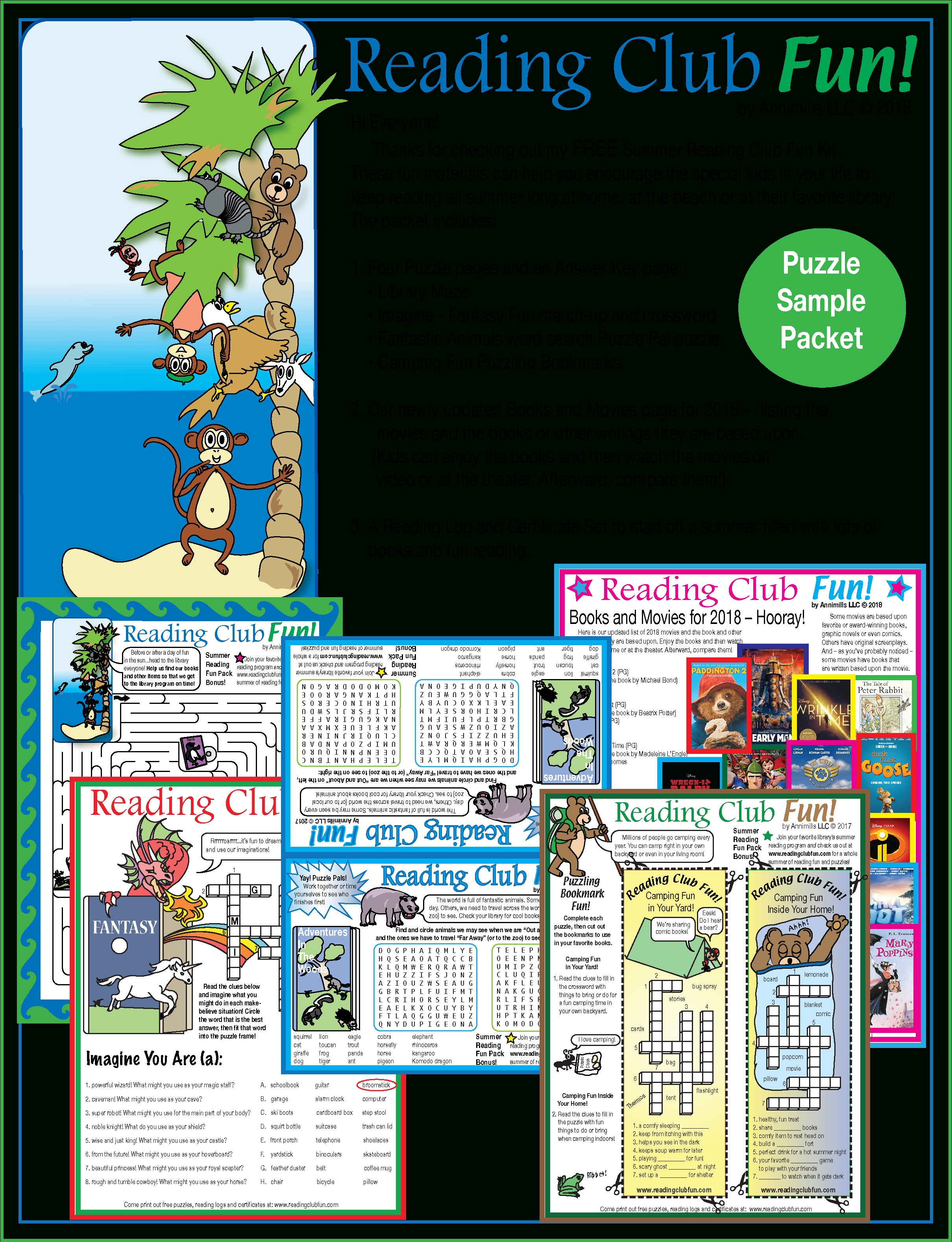 Free Summer Reading Fun – Puzzle Packet | Printable Puzzles For June - Reading Printable Puzzle