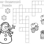Free Winter Crossword Puzzle For Primary Students | Snow, Penguins   Winter Crossword Puzzle Printable