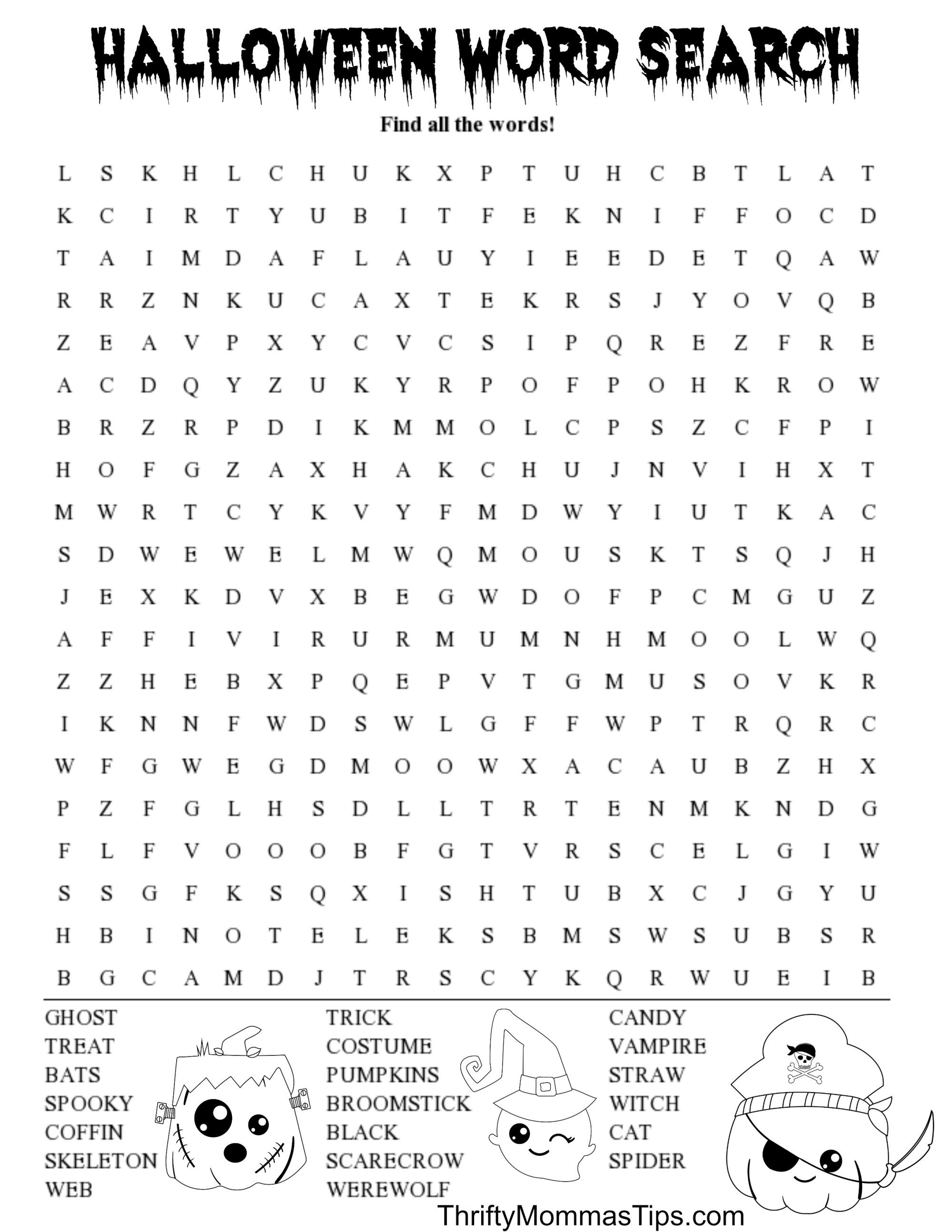 Fun Halloween Word Search Printable | Fall | Halloween Word Search - Printable Halloween Puzzle Pages