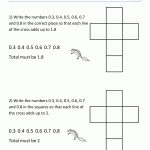 Fun Math Worksheets Newtons Crosses Puzzle 5 | Activities For Kids   Printable Puzzle Worksheets For Grade 1