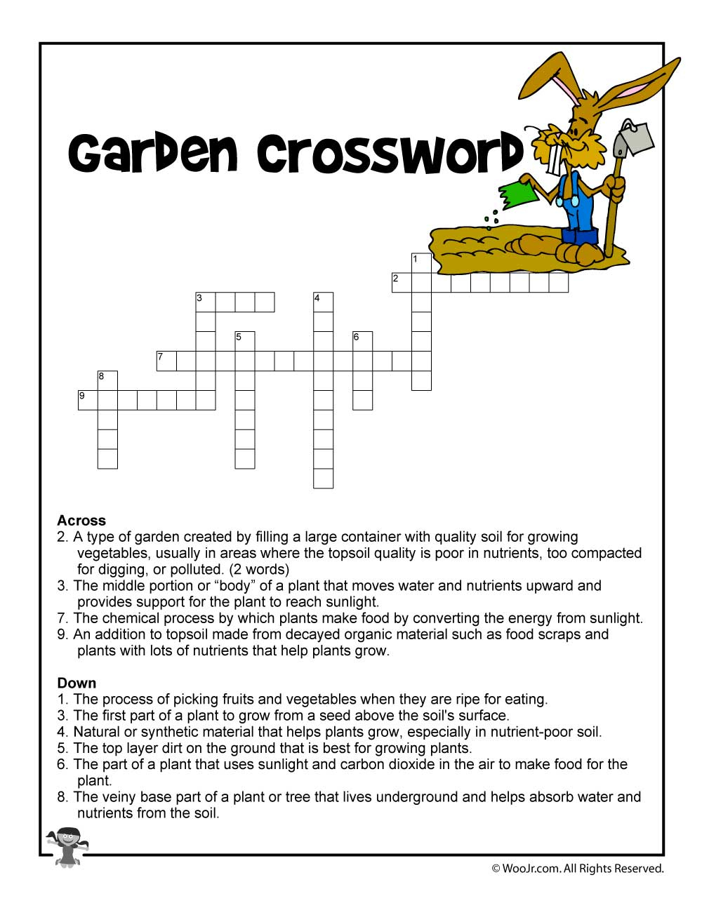 Garden Curriculum Crossword Printable | Woo! Jr. Kids Activities - Printable Garden Crosswords