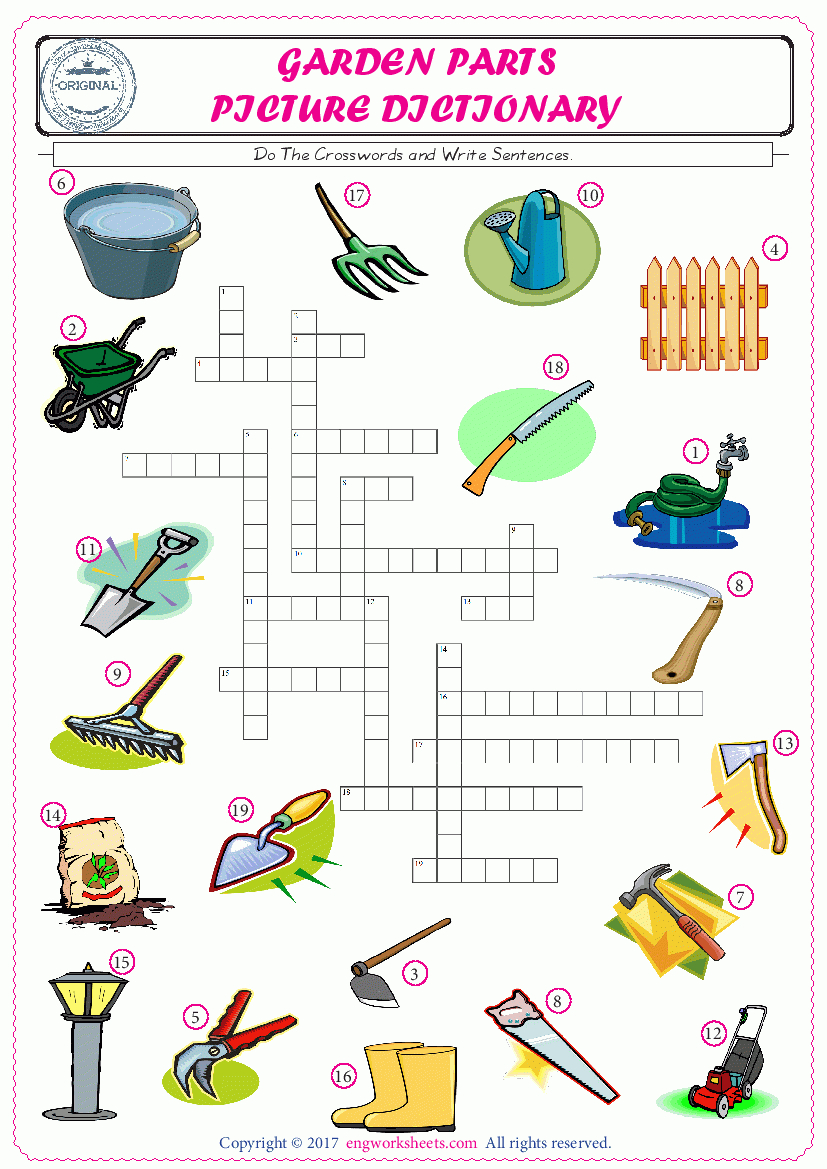 Garden Parts - Free Esl, Efl Worksheets Madeteachers For Teachers - Printable Garden Crosswords