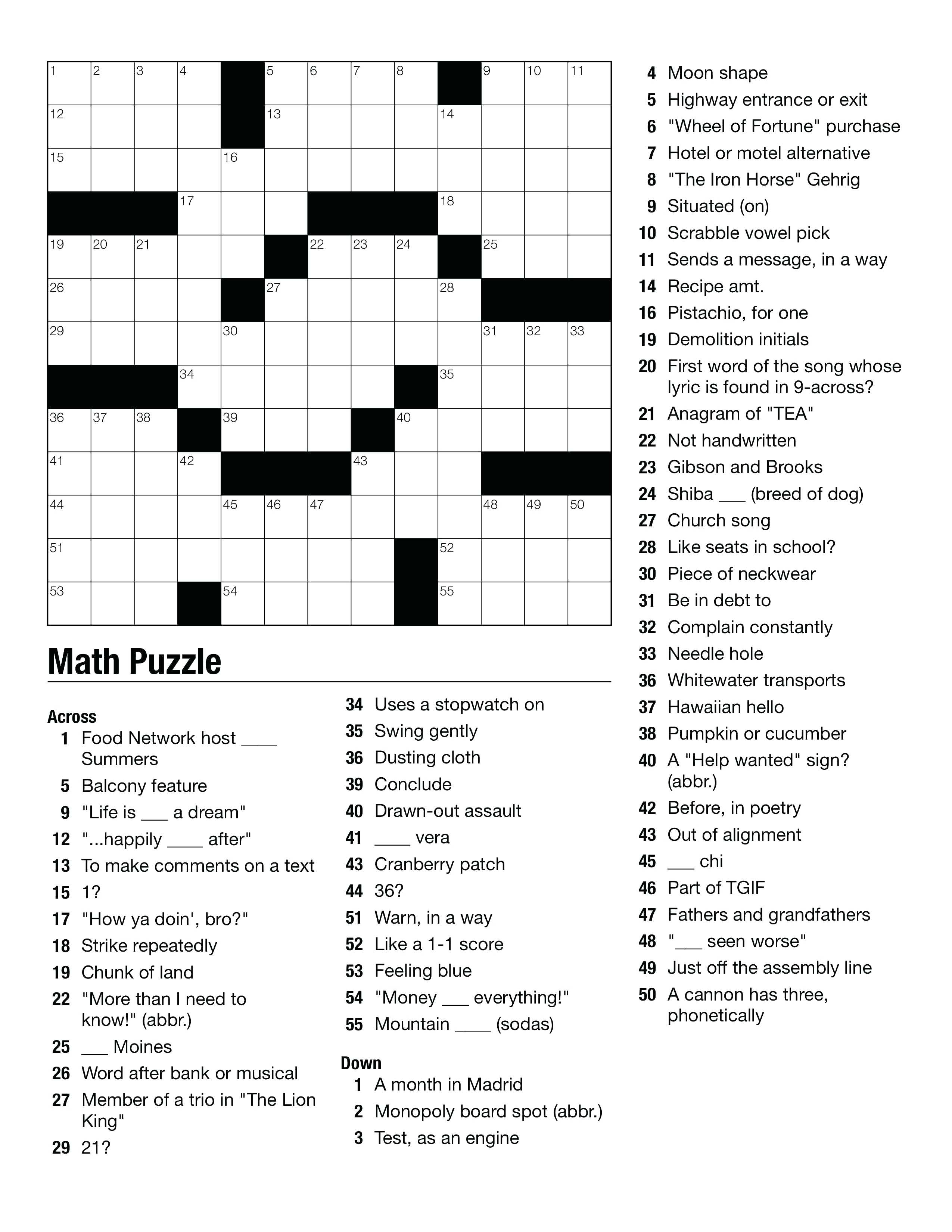 vocab crossword puzzles