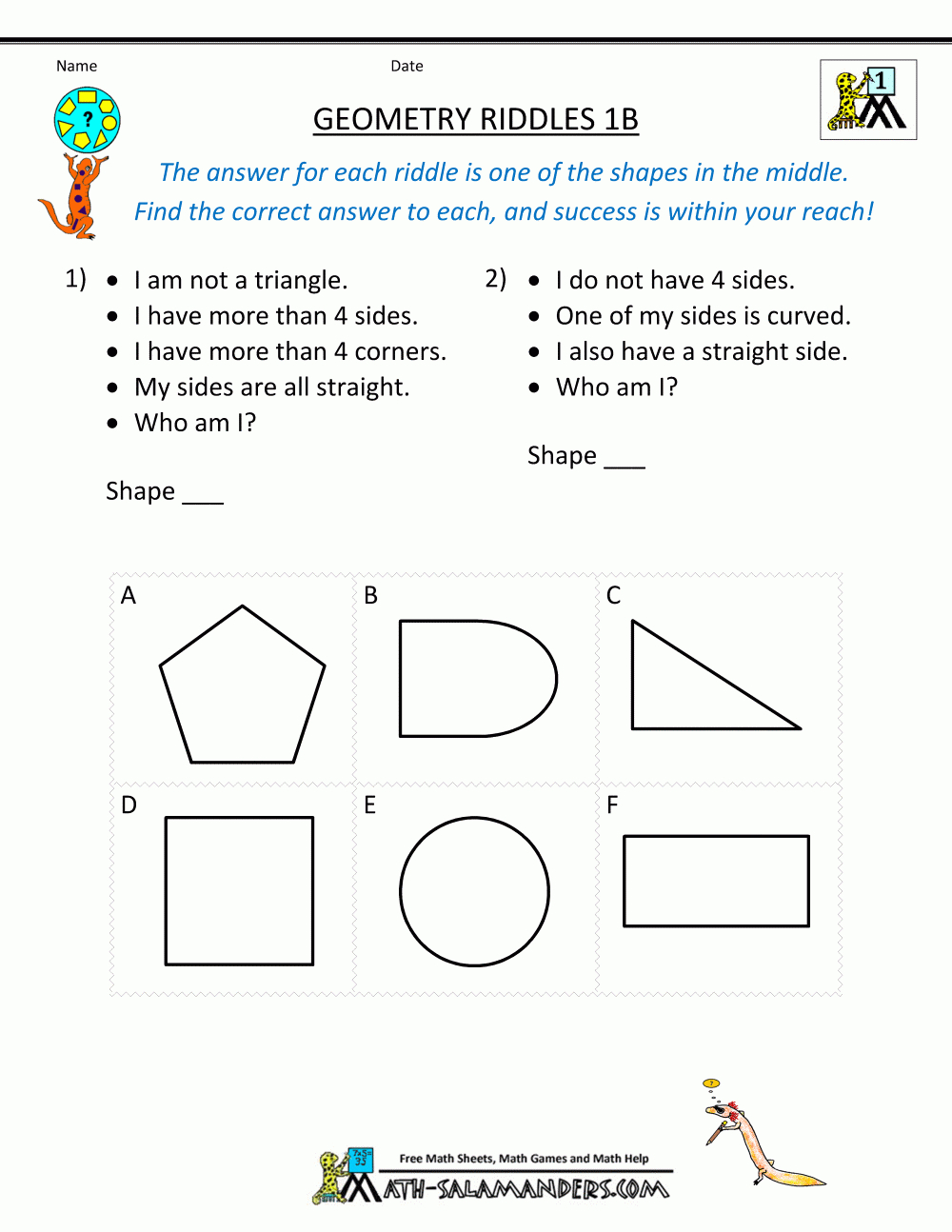 Geometry Worksheets Riddles Math Riddle High School Fr - Criabooks - Printable Geometry Puzzles High School