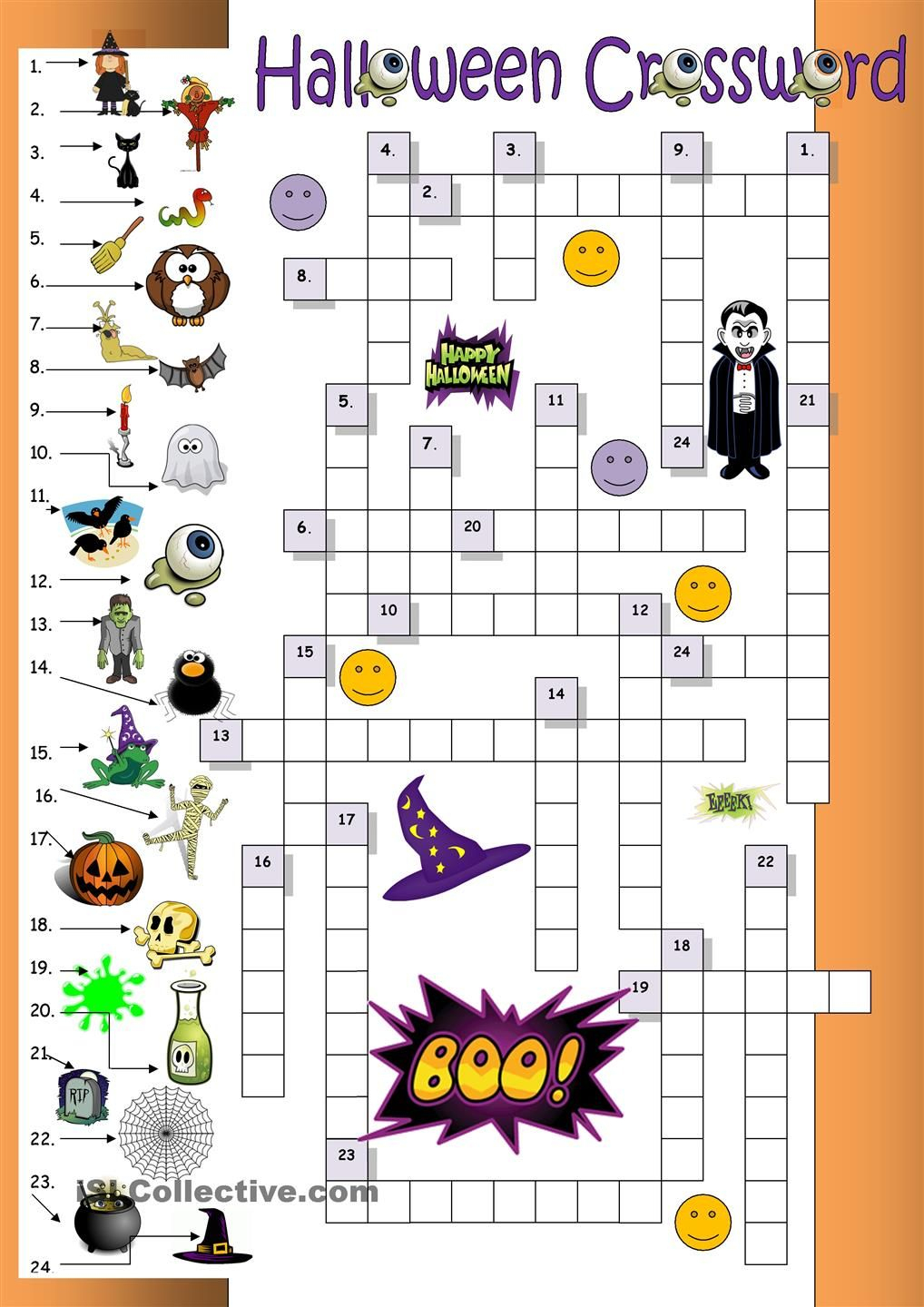 Halloween Crossword For Beginners | Esl Worksheets Of The Day - Printable Halloween Crossword