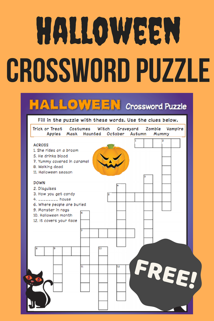 Halloween Crossword Puzzle Printable 3Rd Grade Printable Crossword