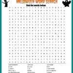 Halloween Word Search Printable Worksheet   Printable Halloween Puzzles For Middle School