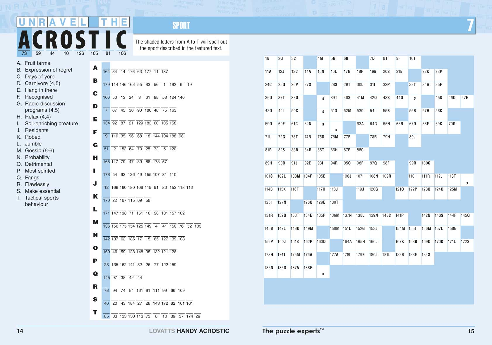 Handy Acrostic Magazine - Lovatts Crossword Puzzles Games &amp;amp; Trivia - Printable Acrostic Puzzle