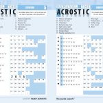 Handy Acrostic Magazine   Lovatts Crossword Puzzles Games & Trivia   Printable Acrostic Puzzles