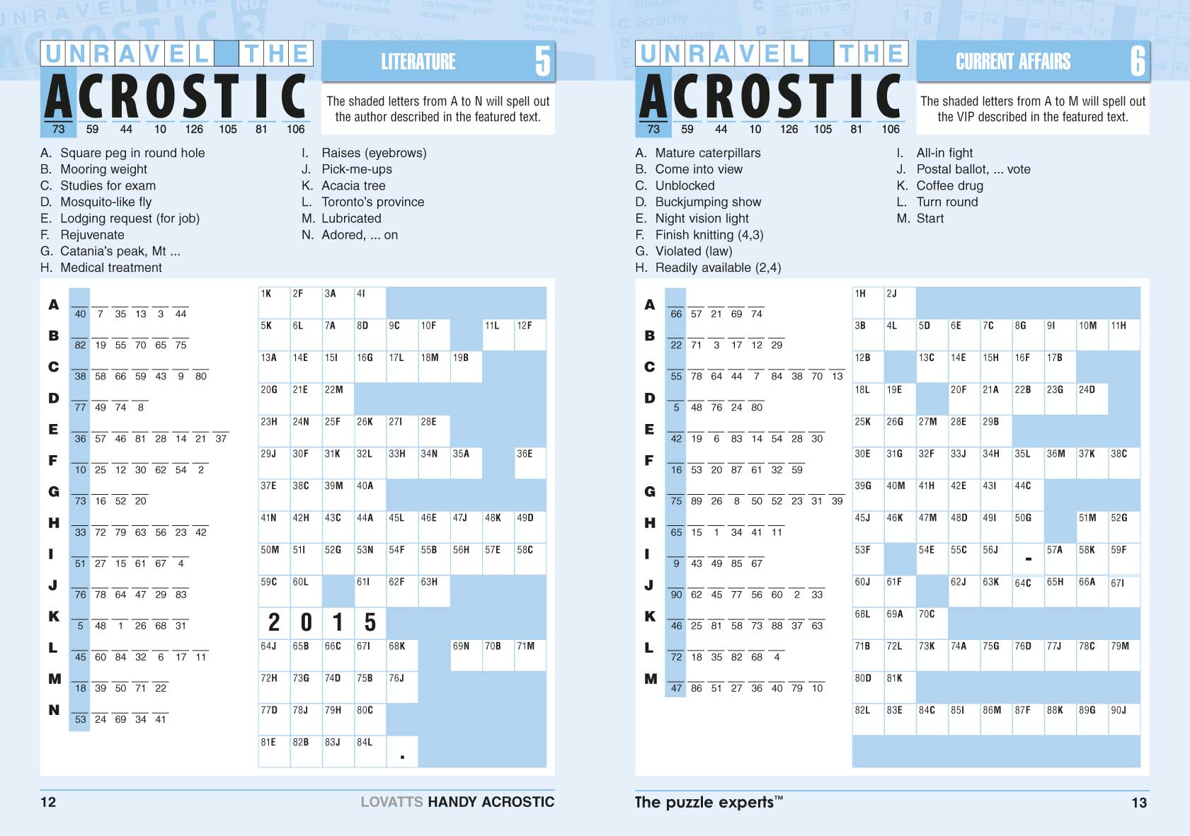 Handy Acrostic Magazine - Lovatts Crossword Puzzles Games &amp;amp; Trivia - Printable Acrostic Puzzles