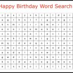 Happy Birthday Word Search | Activity Shelter   Printable Birthday Crossword Puzzles