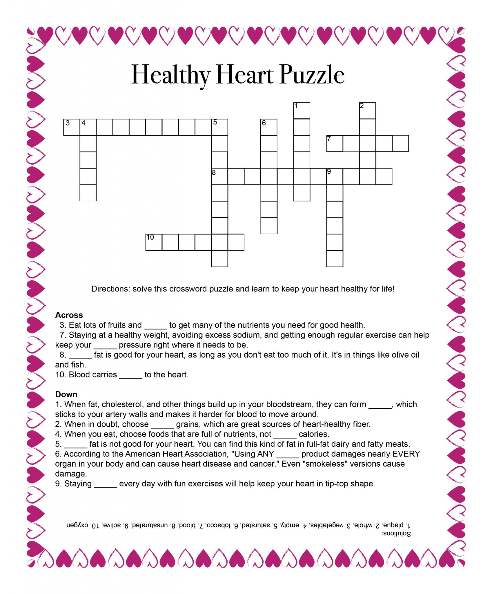 Healthy Heart Puzzle – Food And Health Communications - Free Printable Heart Puzzle