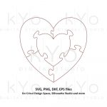 Heart In Heart Jigsaw Puzzle Templates Ai Eps Dxf Svg Png | Etsy   Printable Heart Puzzle Template