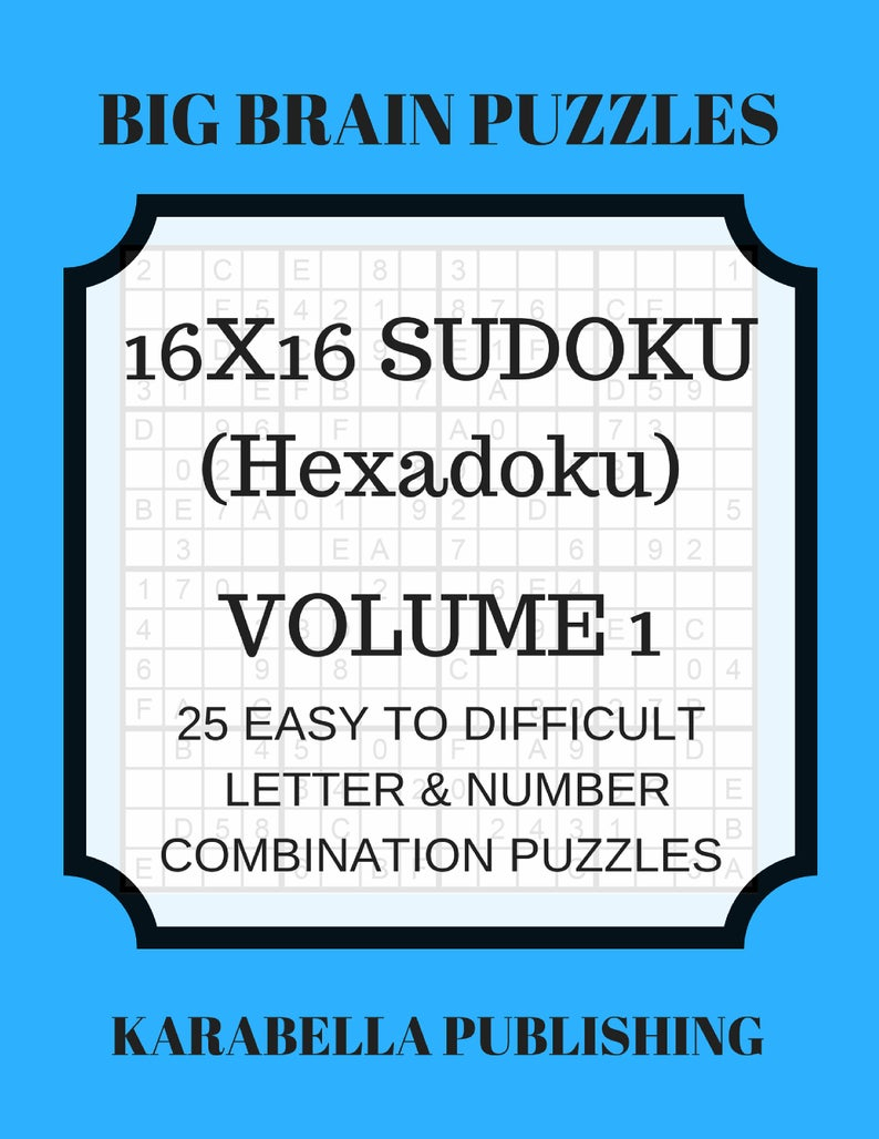 Hexadoku Sudoku 16X16 16X16 Sudoku Sudoku Print Mega | Etsy - Printable Hexadoku Puzzles