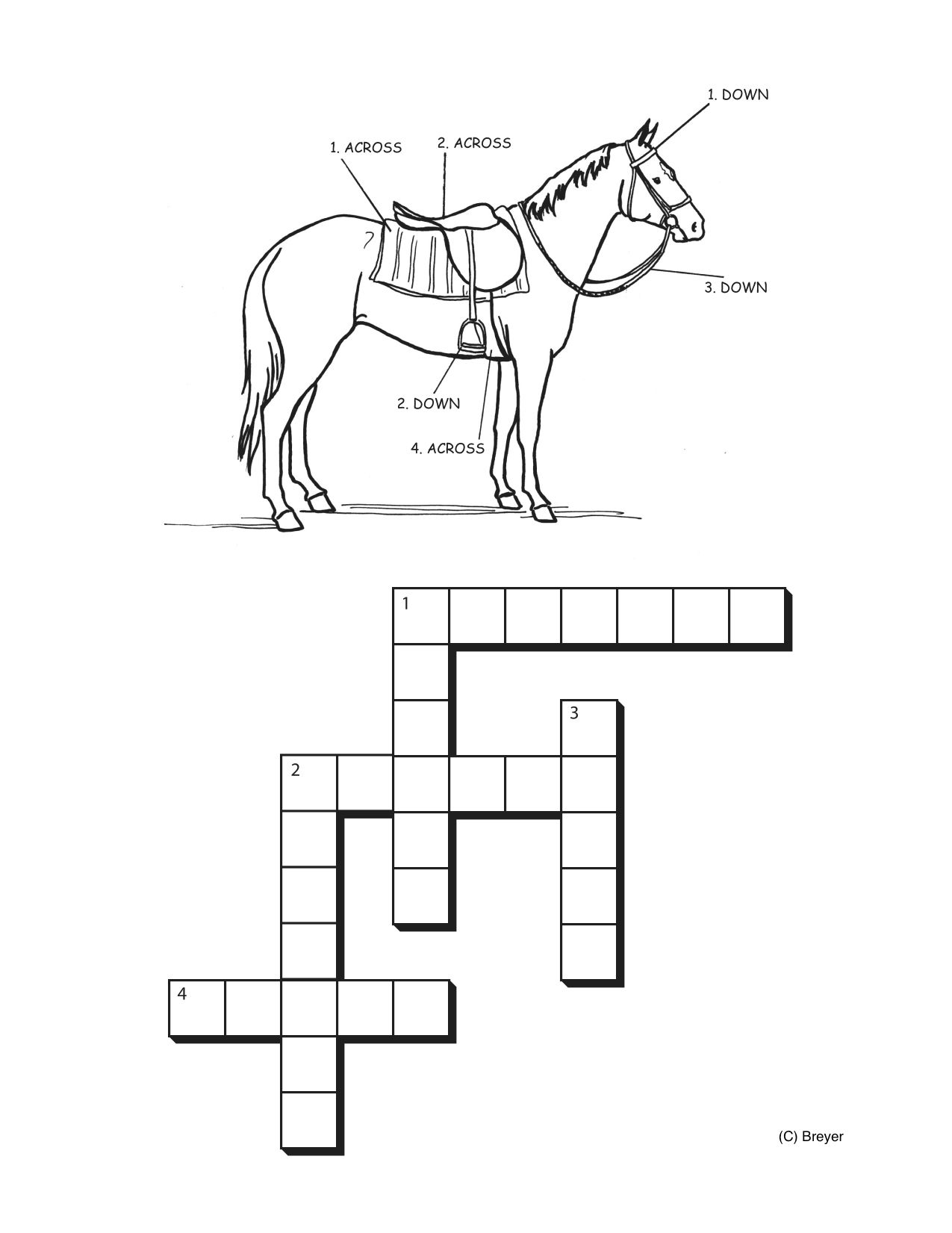 Horse And Tack Cross Word Puzzle | Horses | Horses, Horse Games - Printable Horse Puzzle