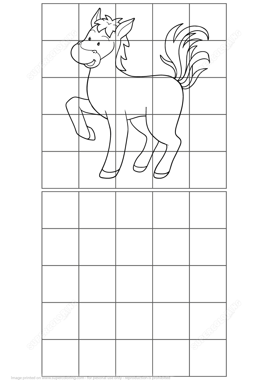 Horse Grid Puzzle | Free Printable Puzzle Games - Printable Horse Puzzle